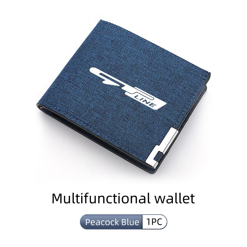 RVGH1 Car Portable ID Credit Card Coin Purse Canvas Folding Wallet For KIA K5 K2 Optima Soul Spectra Niro Cadenza Sephia Carens