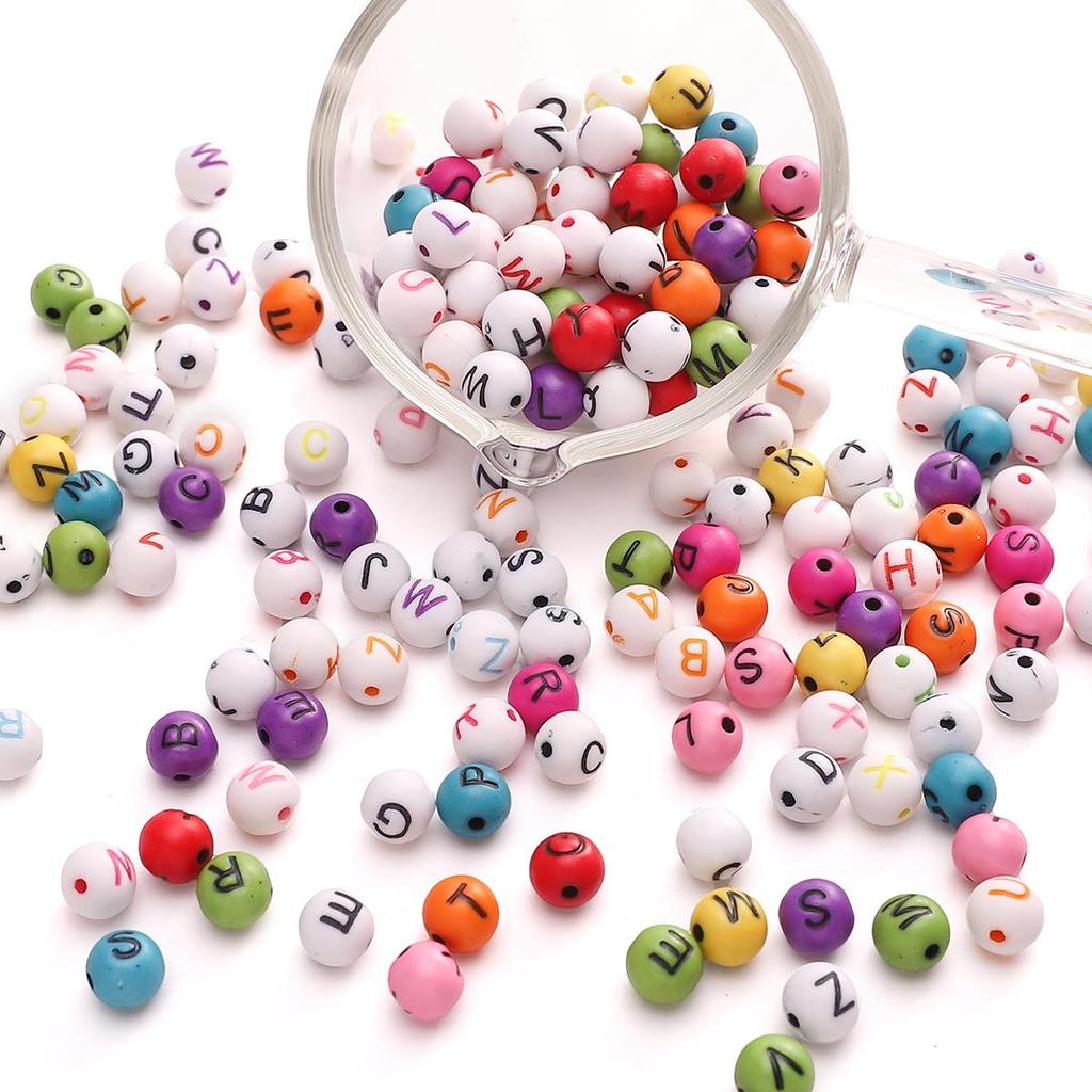 220Pcs Acrylic Beads Letter Round Loose Beads For DIY Necklace Bracelet Earrings Jewelry Making Craft Accessories
