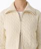 MUSINSA STANDARD WOMAN Women'S Cable Knit Zip-Up [Ivory]