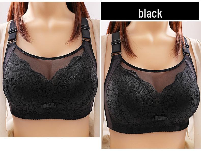 2024 Plus Size Lace Bandeau Bra with Side Support – Minimizes Big Bust for Moms