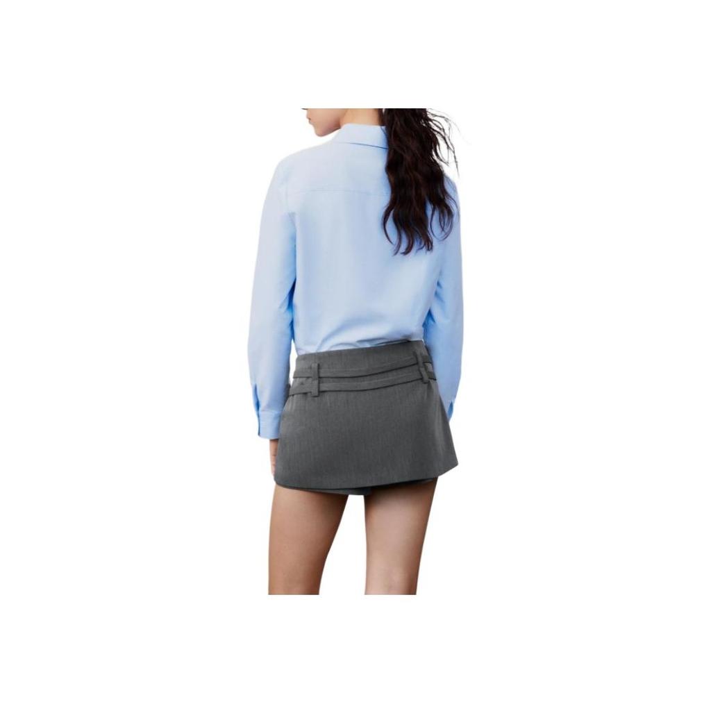 Zara Solid Color Button Decor High Waist Casual Skirt Women skirts 2553140-801