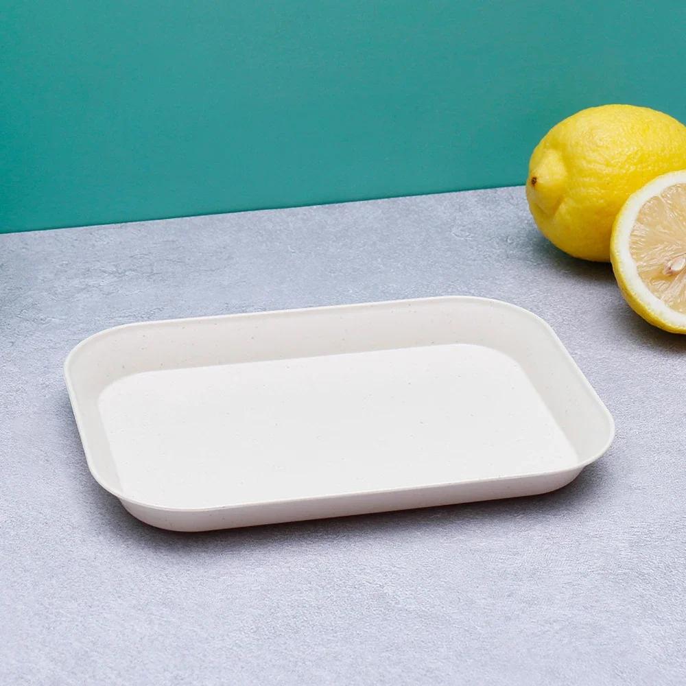 Creative Wheat Straw Rectangular Plate Melamine Healthy Tableware Utensils Dessert Sushi Pasta Plate Dishes Kitchen Cooking Tool