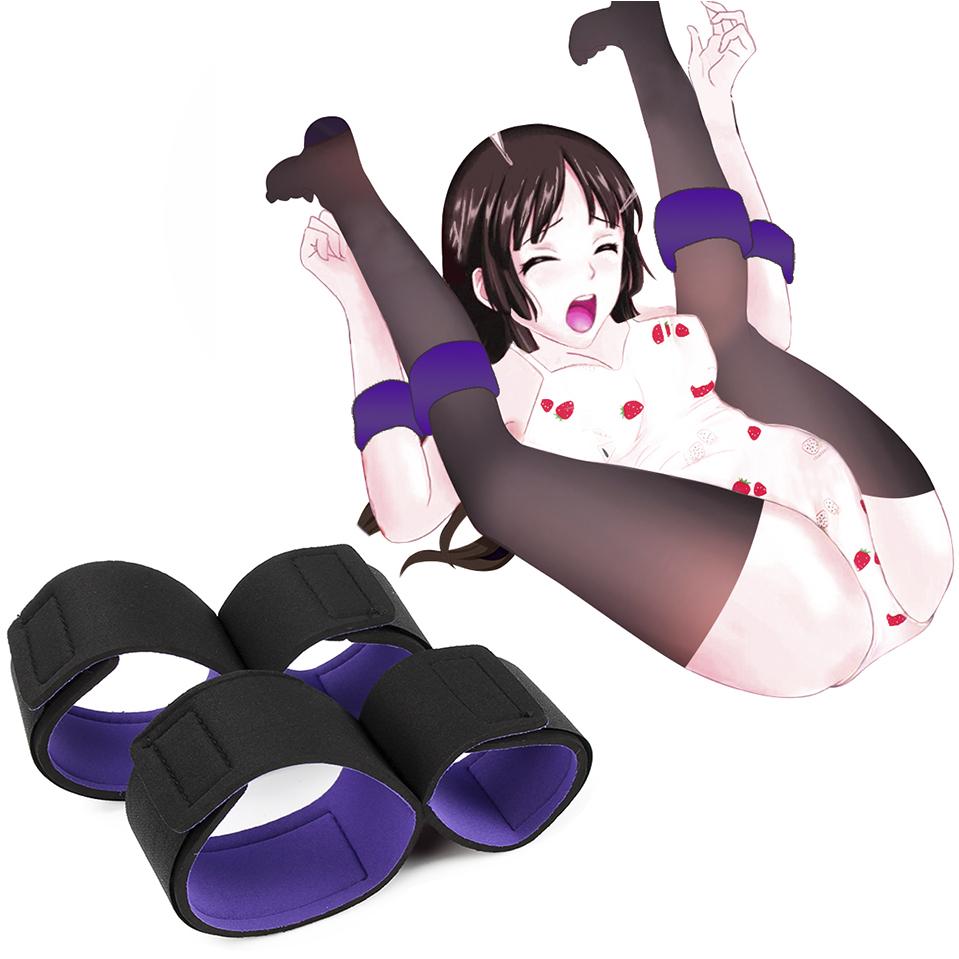 Nylon Erotic Restraints Kit Handcuffs Collar Slave Bondage BDSM Bondage Back Open Leg Cuffs Sex Bondage Adult Toys for Couple