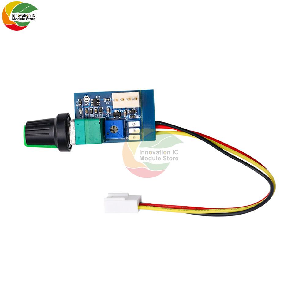 Contrôleur de vitesse de ventilateur 2-3 fils DC5-12V Carte contrôleur de vitesse de ventilateur PWM 4 fils avec bouton interrupteur Régulation de la vitesse du ventilateur