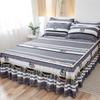 Floral Bedspread Brushed Sanding Bed Skirt King Queen Size Soft Comfortable Double Layer Bed Cover for Cozy Sleep