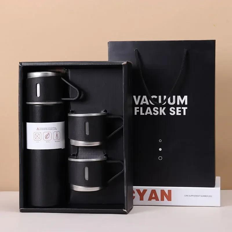 500ML 304 Stainless Steel Vacuum Insulated Bottle Gift Set Coffee Mug Business Style Insulated Water Bottle for Tea Coffee Drink