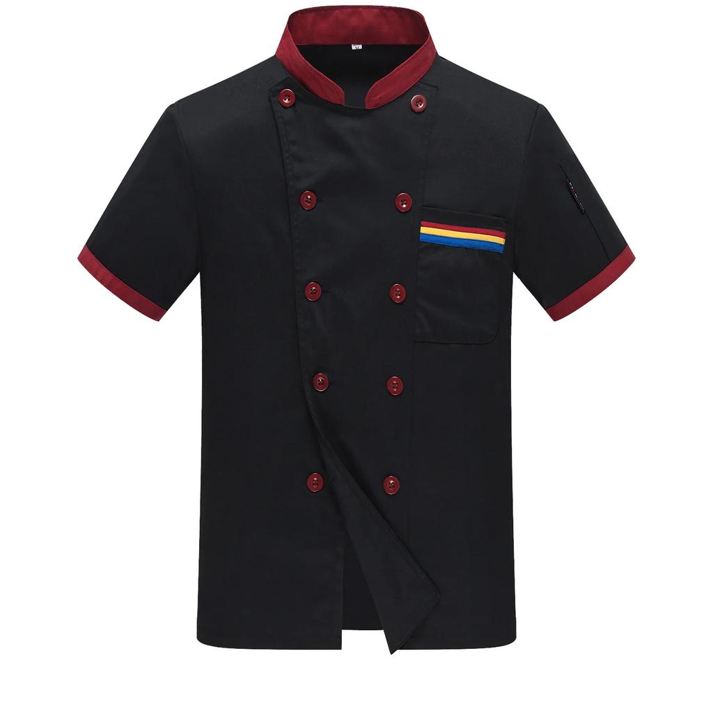 Chef Clothes Short-sleeved Hotel Restaurant Kitchen Restaurant Back Kitchen Clothing Catering Waiter Chef Overalls Short Sleeve Summer