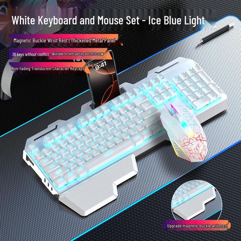 GX810 Wired Gaming Set: Mechanical Feel Keyboard, Mouse & Luminous Headset for Esports and Office.