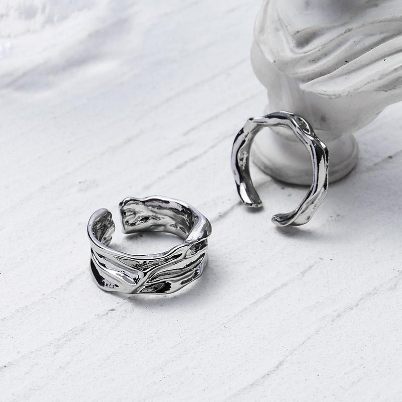 High-End Ring Irregular Niche Design Open Ring Female Index Finger Cover Ring High-End Simple Ring