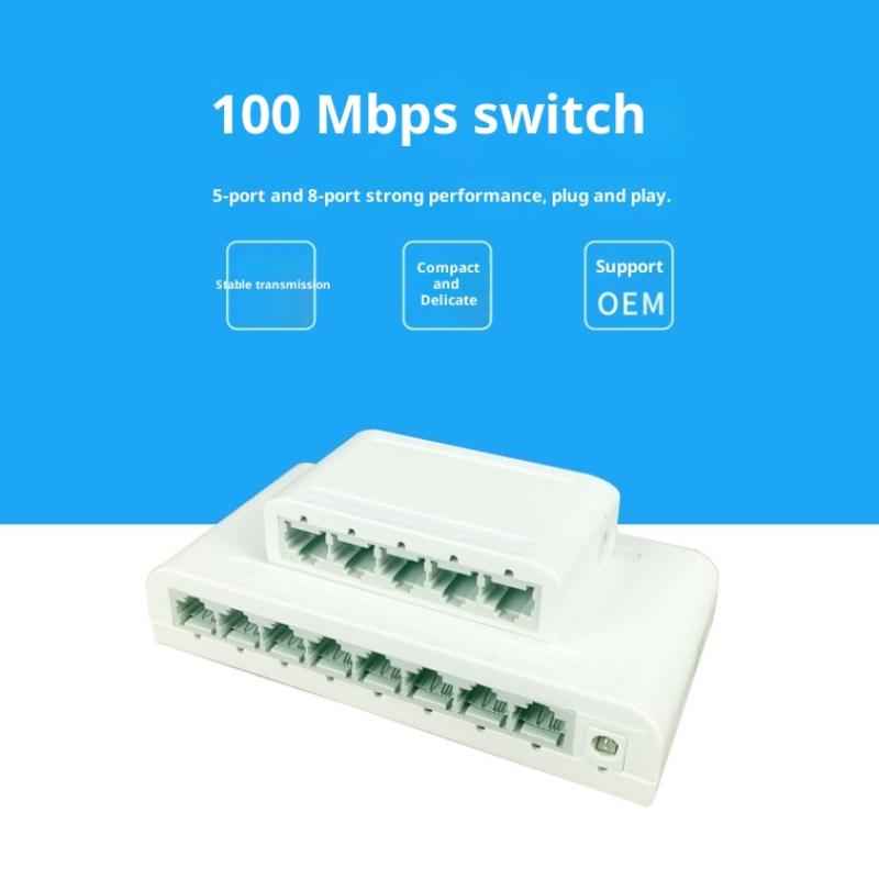 5 Ports/8 Ports 100Mbps Ethernet Fast Switch Rj45 Multi-Port Datennetzwerk-Switch Smart Hub Internet-Injektor-Adapter