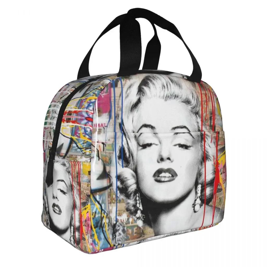 Pop Art Zlatý Warholův svačinový box Opakovaně použitelný Vodotěsný Termo chladící Jídlo Zlatá Dívka Monroe Izolovaná svačinová taška pro Ženy Pracovní tašky