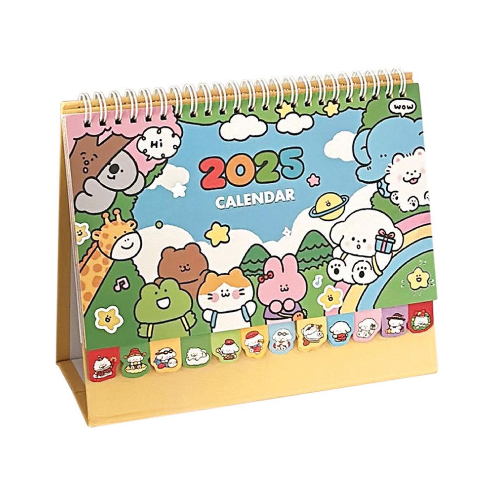 Cartoon Desk Calendar Girl Table Calendar Decoration Student Plan Punch Card Table Calendar