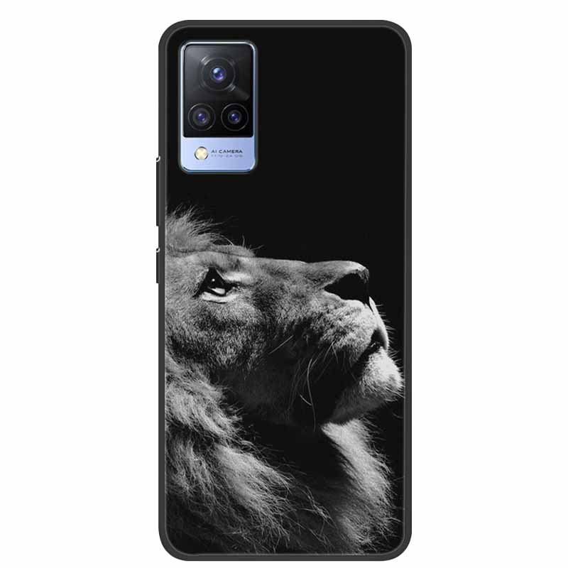 For Vivo S9 V21 V21e Case Black Silicone Back Cover Case For Vivo V21 S9 V21e Phone Cases Cover V 21 e S 9 Funda Coque Cartoon