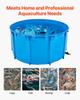 Bazin de Pești din Pânză, Bazin de Pești deasupra solului cu capacitate de 818 Gal, Rezervor Pliabil din PVC pentru Koi, Rezervor Rotund pentru Pești Aurii cu Cadru Stabil și Robinet de Scurgere, pentru