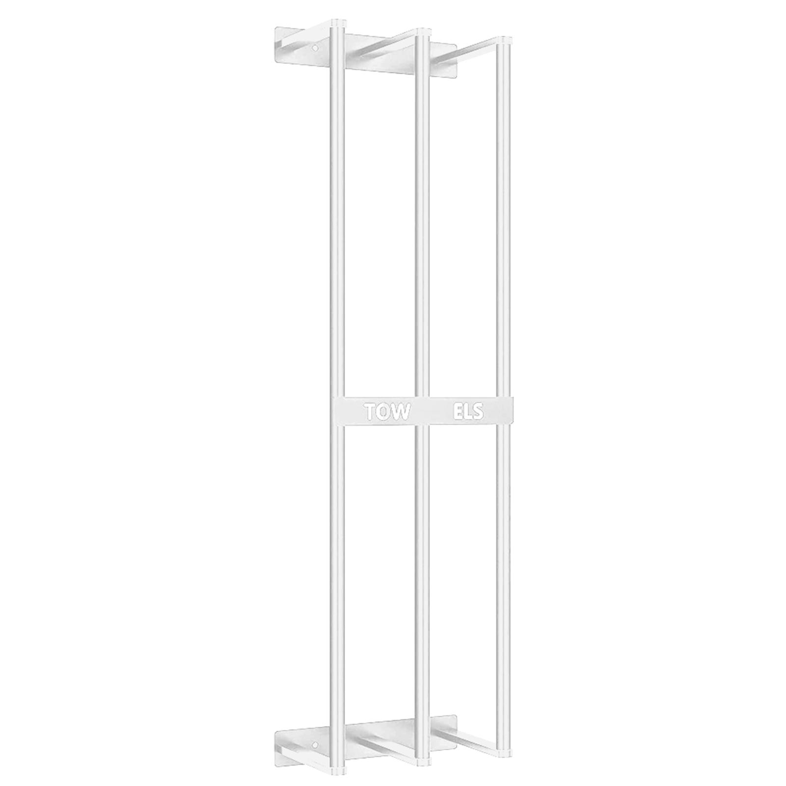 

Bathroom Towel Storage Holder Space Metal Shower Room Towel Hanger Multifunctional Storage Organizer For Bathroom Accessories срібний
