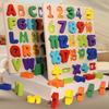 Wooden Puzzles for Toddlers Thickened Montessori Alphabets Number Puzzle Board Educational Matching Game for Children