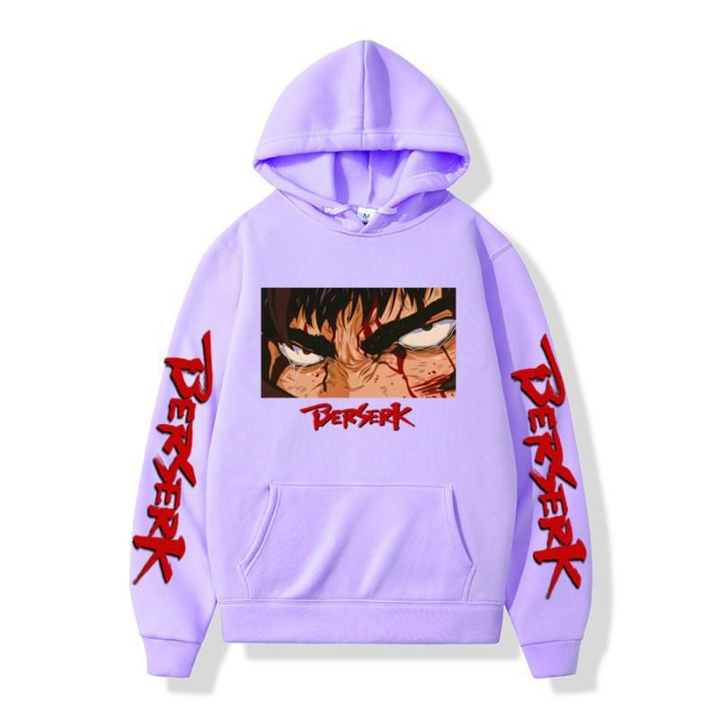 Unisex Anime Hoodie With Print Design Fleece-Lined Oversized Sweatshirt Men Women Casual Long Sleeve Pullover