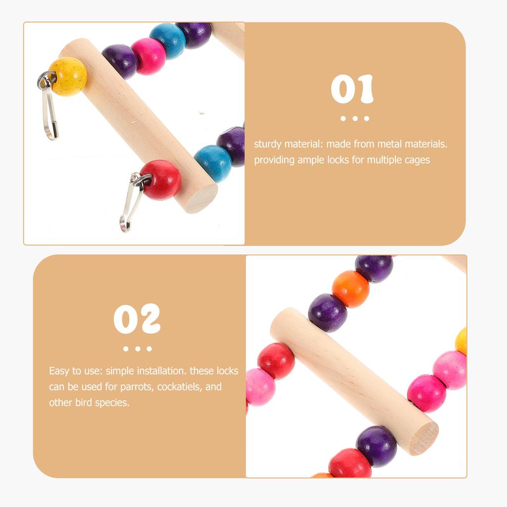 Multifunctional Durable Wooden Metal Climbing For Parrots Parakeets Cockatiels Chew Climb Cage Ladders Pet Hanging Play Stand