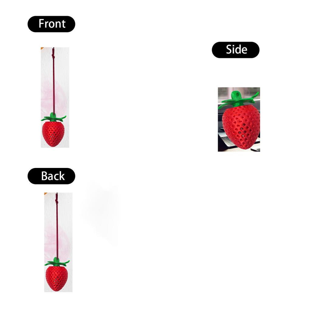 Car Strawberry Aromatherapy Container Car Perfume Pendant Ornament Long-Lasting Freshener