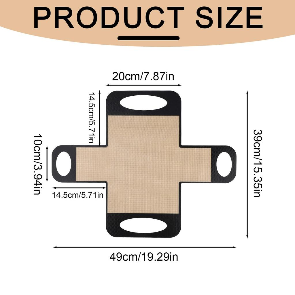 39 x 49cm Food Grade Loaf Pan Liner Reusable Bread Sling Lifter Non Stick Mat with 4 Handles (BPA Free, FDA Certified)