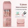 Kit de Manicure Pedicure SaiJiaRui com 12 Peças - Rosa (5 pacotes)