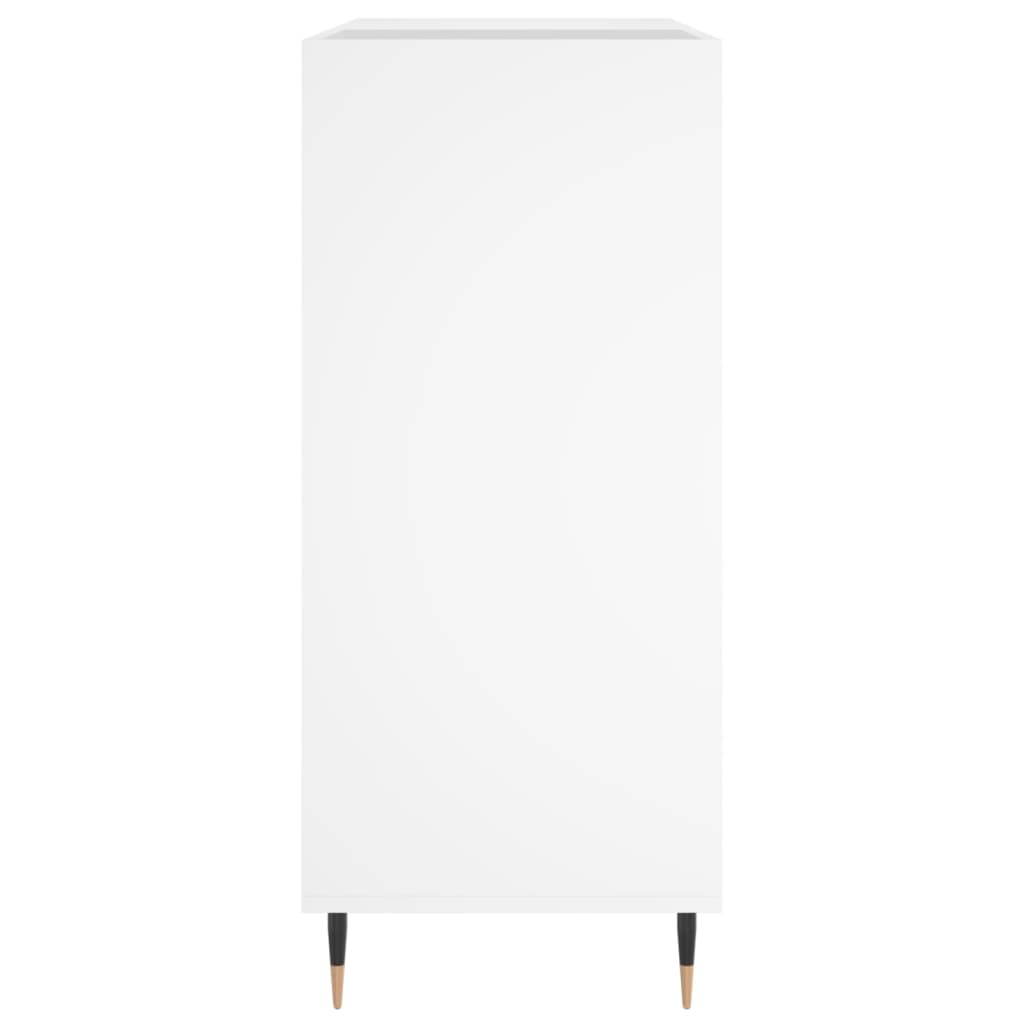 White Record Cabinet 84.5 x 38 x 89 cm Engineered Wood