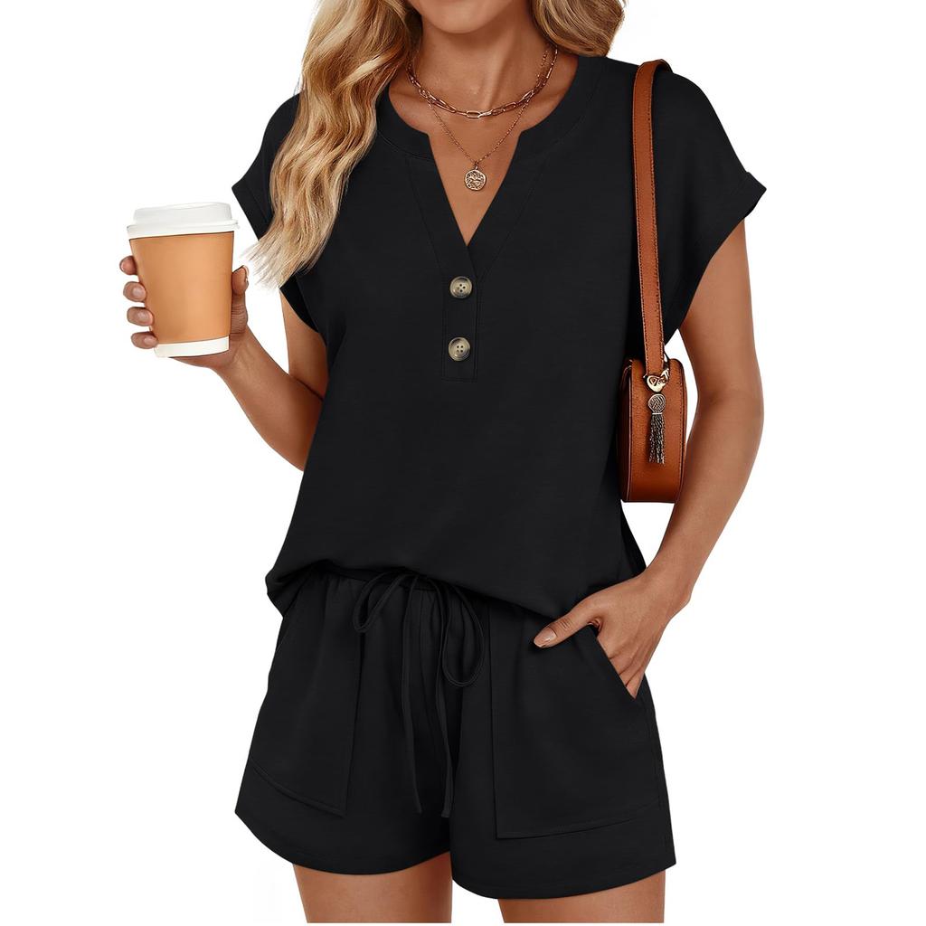 Women's Loose-Fit -Color Casual Set