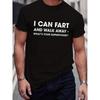Europäische Größen Herren 'ICH KANN FURZEN UND WEGGEHEN' T-Shirt _ Rundhals Lässiges T-Shirt, Leichter Stretchstoff, Perfekt für Frühling_Sommer Outdoor-Aktivitäten