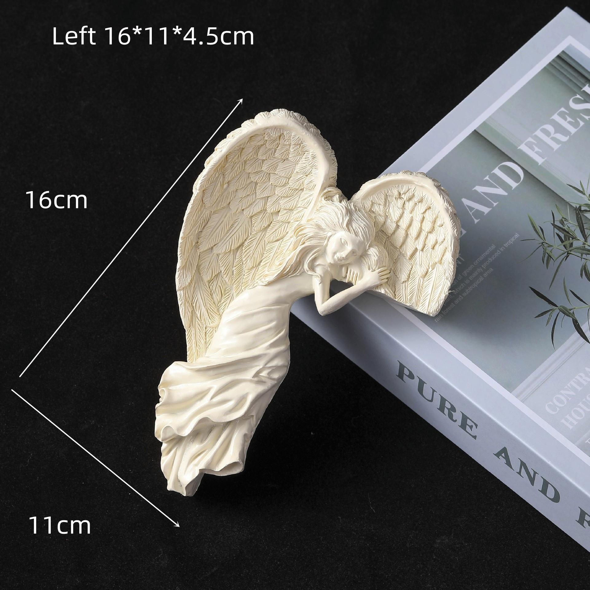 

1/2 шт. Скульптура крыла ангела Смола Украшение дверного проема DIY Ремесло Уголок для книги Декор Садовая дверь Стена 3D Статуя ангела Декор