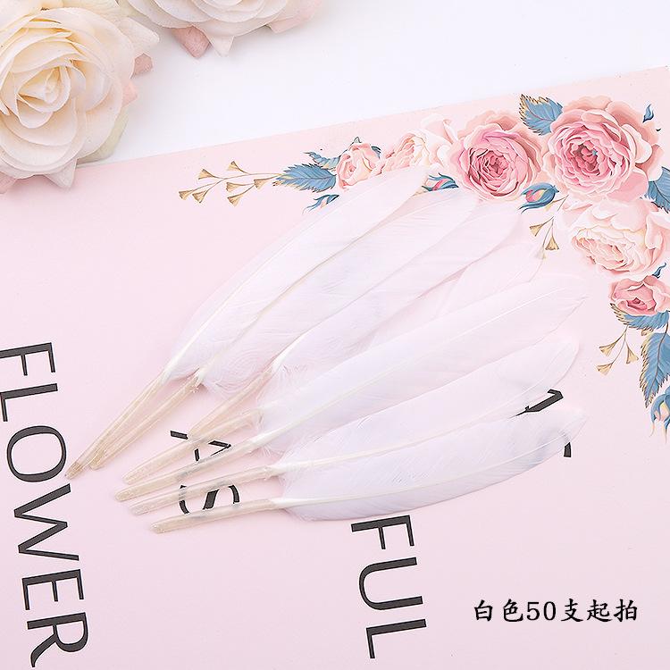 50Pcs20 Colors Colored Goose Feather Small Straight Knife Feather Diy Colored Feather Kindergarten Handmade Feather
