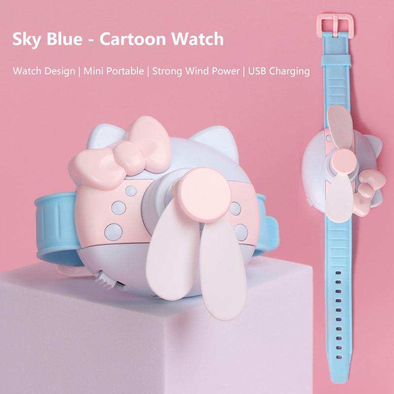 

Кавайный мультяшный котенок КТ Наручный вентилятор Летний Перезаряжаемый Студенческий Детский Портативный Часы Маленький вентилятор Сила ветра USB вентилятор Детские подарки