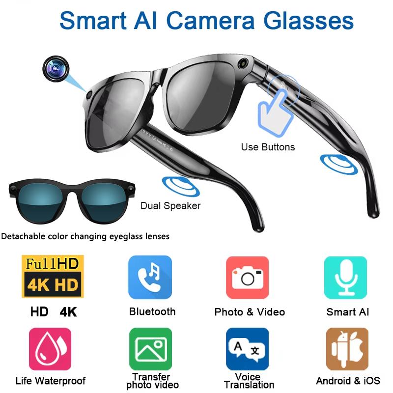 4K HD AI Smart Glasses Men