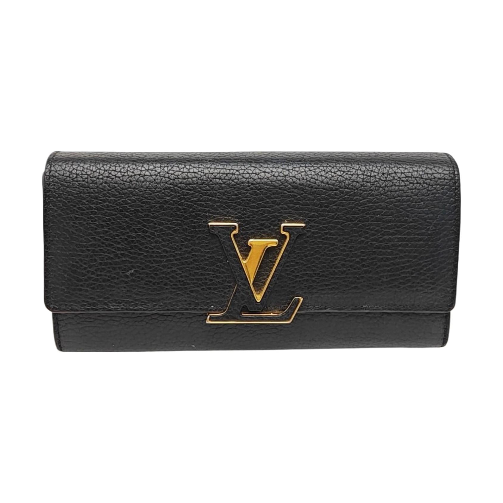 [Pre-Owned] Louis Vuitton Capucines Wallet `Black