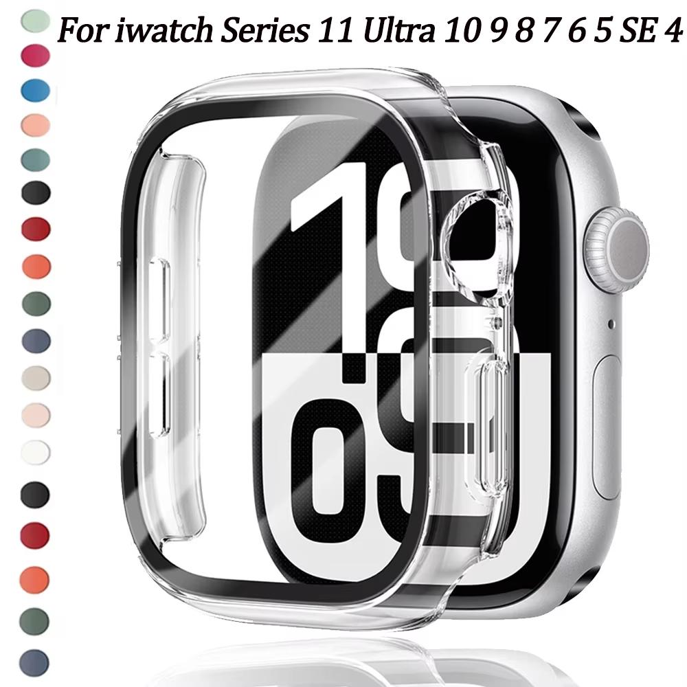 Tempered Glass+Cover For Apple Watch 11 10 46mm 42mm Ultra 3/2 49mm Screen Protector Case iWatch Series 9 8 7 6 5SE 45mm 44 40mm