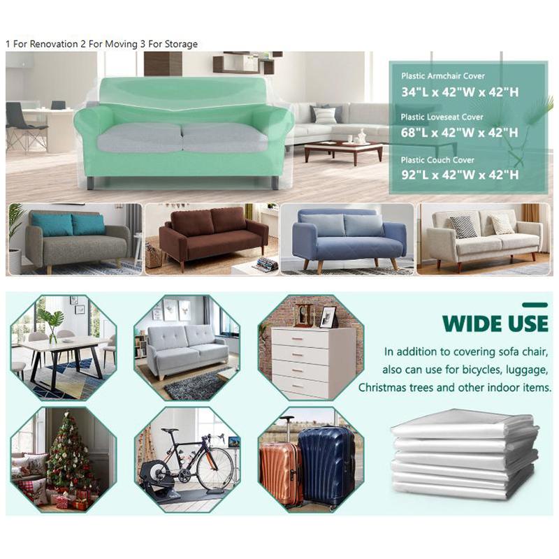 Couch Cover Pet Plastic Cover Transparent Cat Scratch Protector Waterproof Sofa Cover For Protection Against Cat Dog Clawing