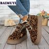 Fashion Leopard Women Platform Flats Snow Ankle Boots Suede Warm Shoes Winter 2025 New Short Plush Chelsea Boots Casual Sport Booties