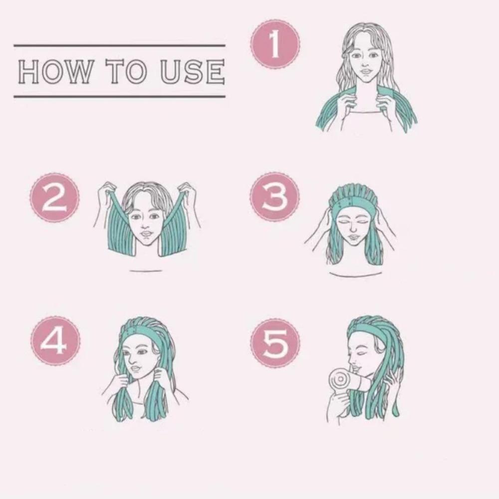 Lockenwickler ohne Hitze, Lockenwickler ohne Hitze, 2-in-1-Mikrofaserhandtuch, Haartrockenhaube, weicher Lockenstab, Styling-Tools für Locken zum Einschlafen