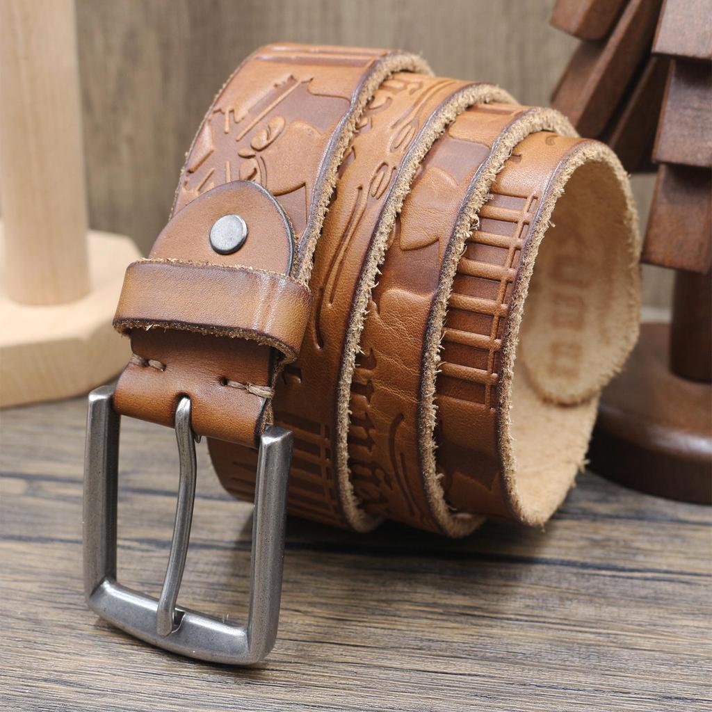 Men's Premium Retro Embossed Genuine Leather Belt
