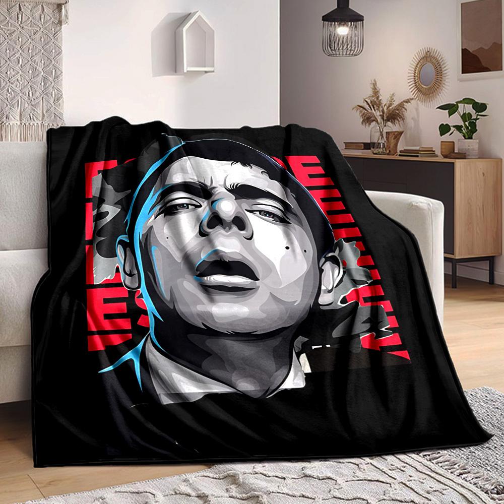 1pc Mr. Bean Flannel Throw Blanket HD Printed Lightweight Soft Warm All Season Blanket for Sofa, Bed, Travel, Camping Machine Washable