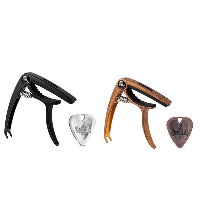 3 In 1 Zinc Alloy /Abs Guitar Capo With 1 Guitar Plectrum For Capo Plectrum Storage And Bridge Pin Puller