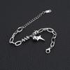 Hip Hop Punk Cross Star Ball Pendant Bracelet Suitable For Men And Women Fashionable Rock Silver Color Personalized Jewelry Gift
