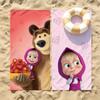 Cartoon M-Masha And The B-bearers Beach Towel For Beaches Yoga Studios Gyms Hot Springs Swimming Pools And Picnics
