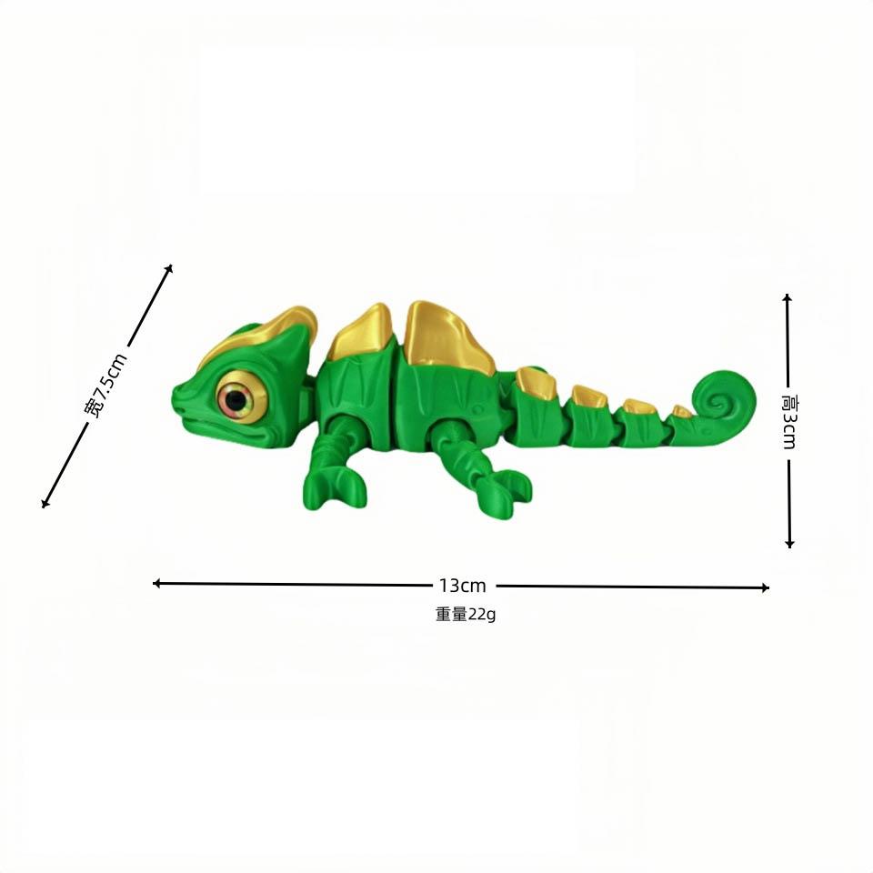 3D tištěná vícebarevná hračka chameleona Simulované pohyblivé oči Kreativní gradient Pascal Rapunzel Figurka ještěrky Hračka Dekorace domova