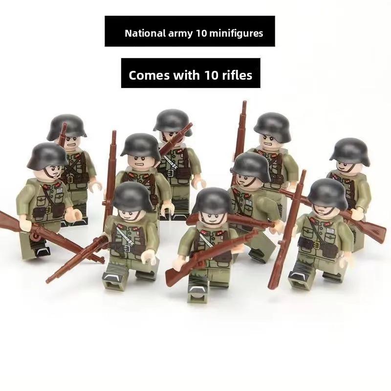 Building Blocks World War II Warrior Humanoid Dolls, Military War Educational Children's Toys, Birthday Gifts Cartoon Characters