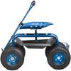 Garden Cart Rolling Workseat with Wheels, Gardening Stool for Planting, 360 Degree Swivel Seat, Wagon Scooter with Steering Handle & Utility Tool