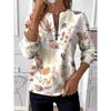 Women's Pullover Sweatshirt Zip Up Sweatshirts Floral Graphic Fashion Casual Long Sleeve Crew Neck Regular Tops Street Dailywear Zipper Print