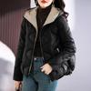 Women's Short Cotton-padded Clothes, New Glossy Fashion and Thin and Light Hooded Cotton-padded Clothes, Women's Cotton-padded Jacket.