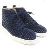 Pristine Christian Louboutin High Cut Sneakers LOUIS FLAT Navy Suede Leather  Used
