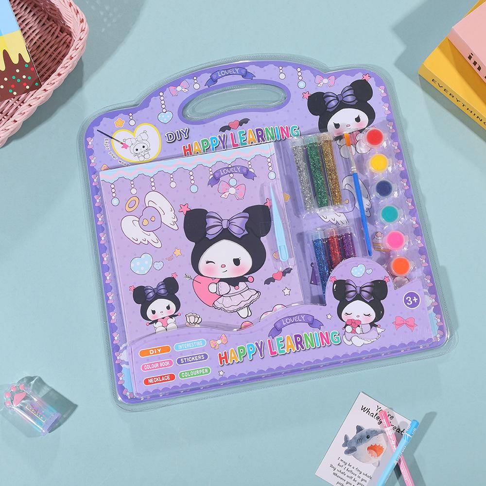 KPOP Witch Group DIY Coloring & Glitter Makeup Book with Sanrio Watercolor Set