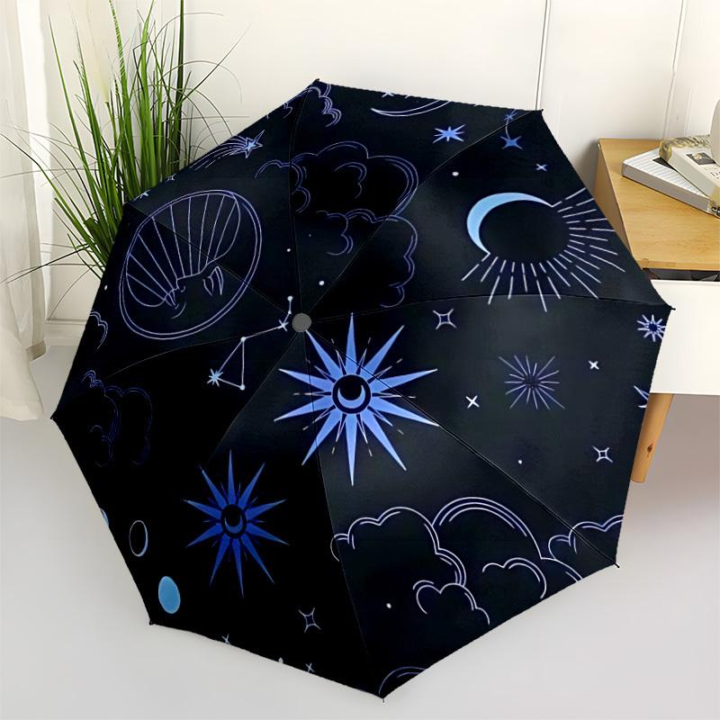 1pc Celestial Patterns Automatic Folding Umbrella. Portable collapsible design, Best birthday festival gift yy250924129